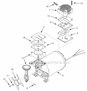 Page A Diagram and Parts List for WL380501  Campbell Hausfeld Compressor
